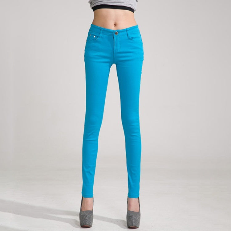 Mid-Waist Stretch Candy-Colored Tight Trousers Look-Sliming Jeans, Series 5