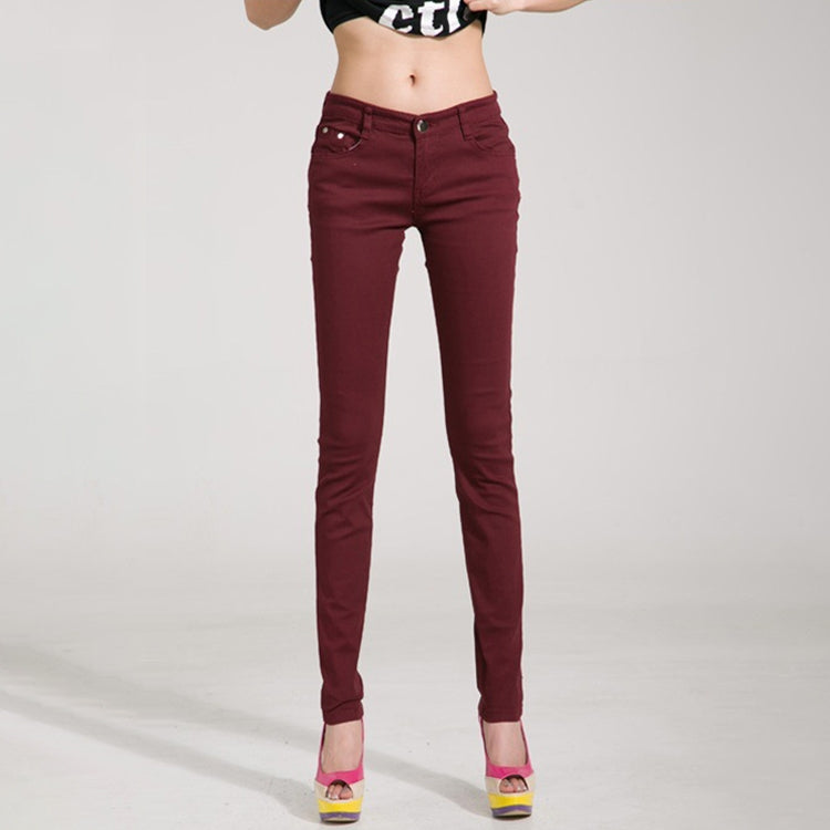 Mid-Waist Stretch Candy-Colored Tight Trousers Look-Sliming Jeans, Series 5