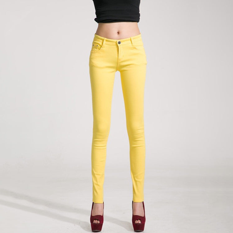 Mid-Waist Stretch Candy-Colored Tight Trousers Look-Sliming Jeans, Series 5