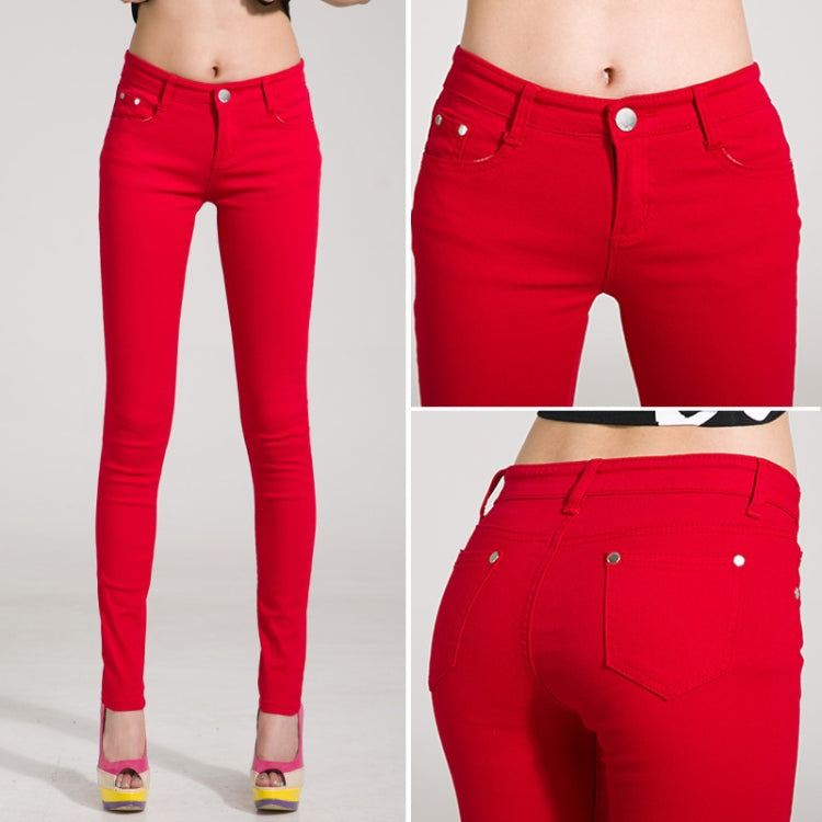 Mid-Waist Stretch Candy-Colored Tight Trousers Look-Sliming Jeans, Series 5