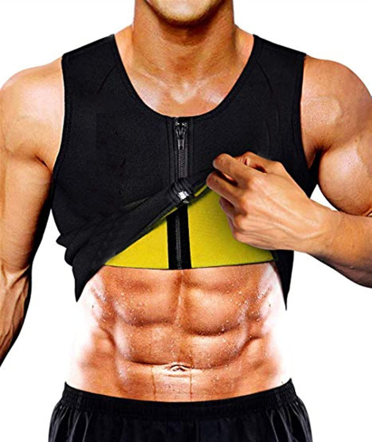 Men Fitness Corset Neoprene Sports Tummy Control Shapewear Zipper Tank Top Workout Wear, Series 1