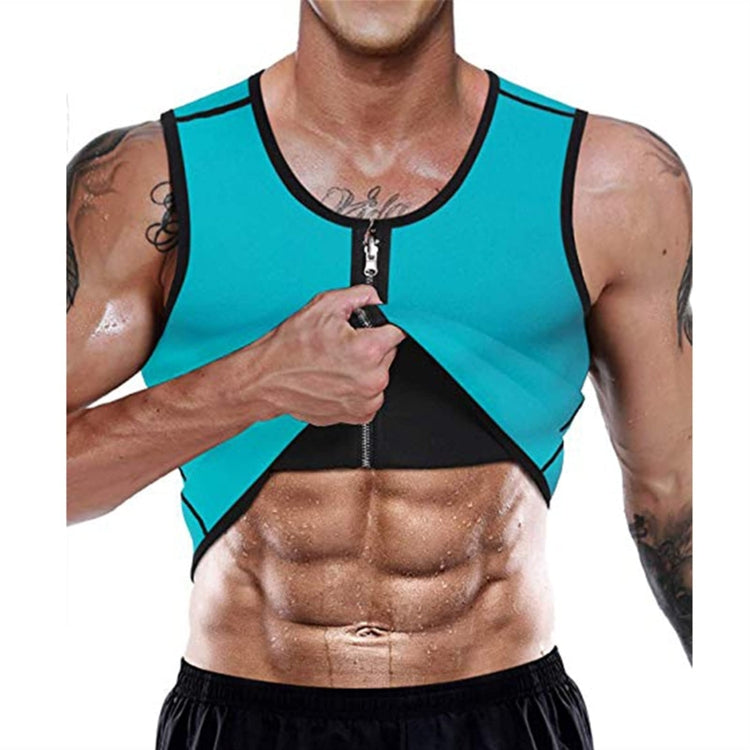 Men Fitness Corset Neoprene Sports Tummy Control Shapewear Zipper Tank Top Workout Wear, Series 1