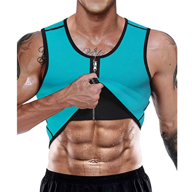 Men Fitness Corset Neoprene Sports Tummy Control Shapewear Zipper Tank Top Workout Wear, Series 2