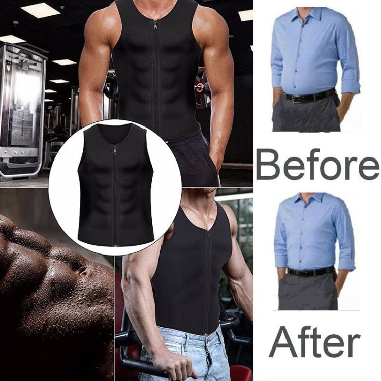 Men Fitness Corset Neoprene Sports Tummy Control Shapewear Zipper Tank Top Workout Wear, Series 1