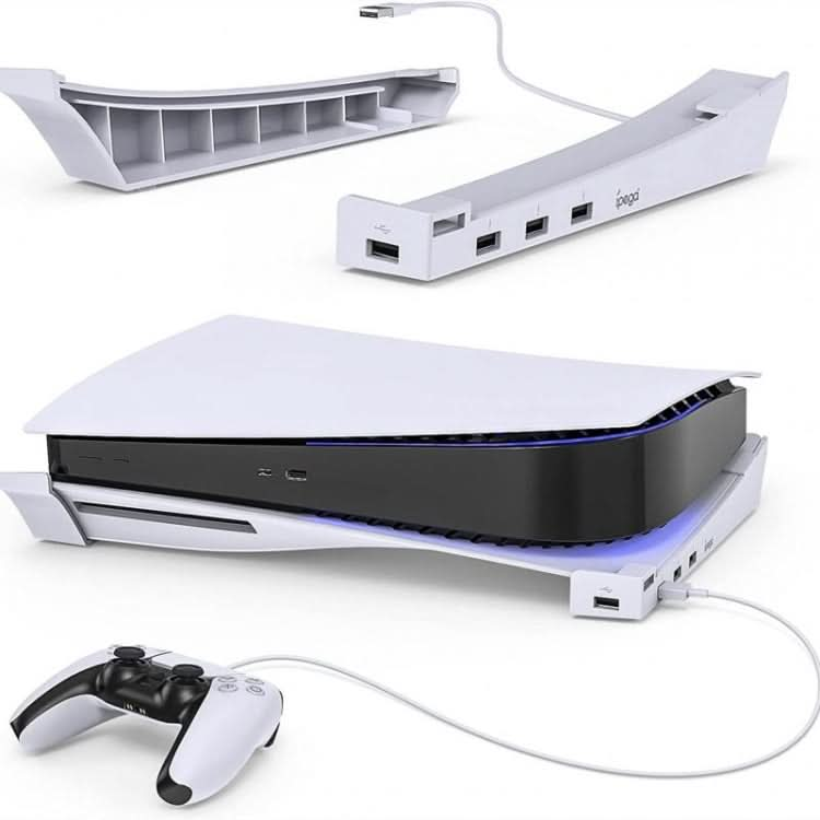 For PS5 IPEGA Horizontal Stand with 4-Port USB Hub Base Holder Reluova