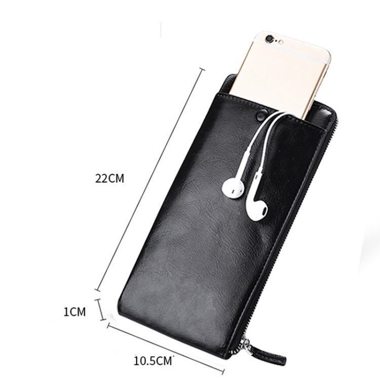 Men Long Wallet Soft Leather Zipper Mini Phone Bag Clutch Bag My Store