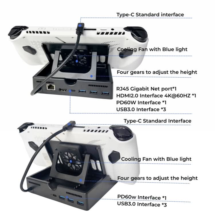 For ROG ALLY Charging Base Multifunctional Docking Station Reluova