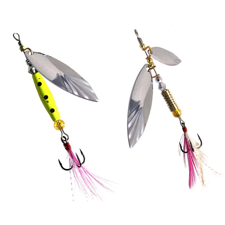 5pcs Rotation Luya Sequins Willow Leaf Feather Bait