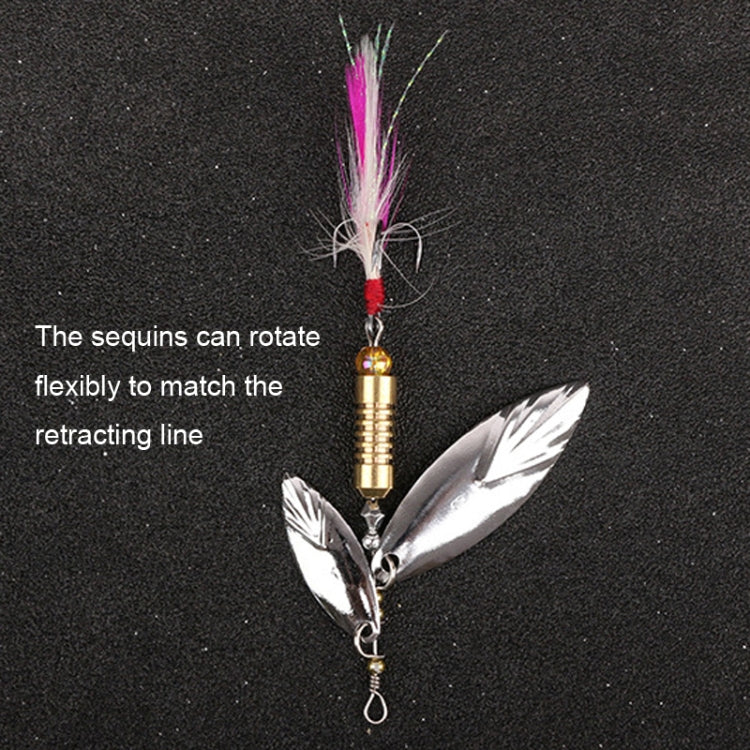 5pcs Rotation Luya Sequins Willow Leaf Feather Bait Reluova