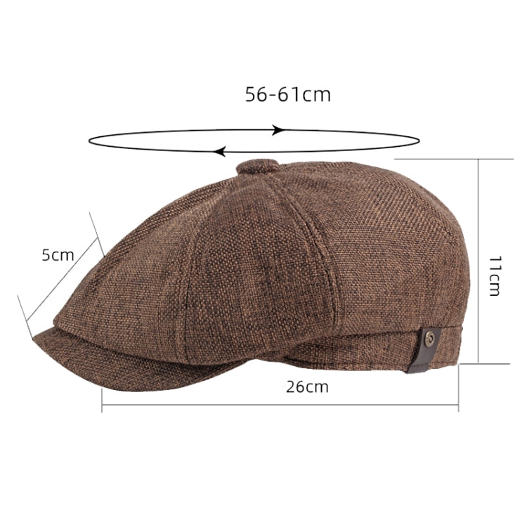 Octagonal Hat Men Breathable Imitation Hemp Duck Tongue Cap Beret My Store