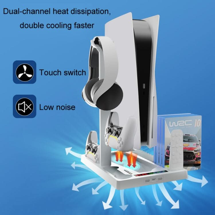 iplay for PS5 Host Cooling Handle Charging Base with Disc Storage Rack Reluova