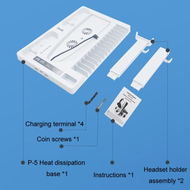 iplay for PS5 Host Cooling Handle Charging Base with Disc Storage Rack Reluova