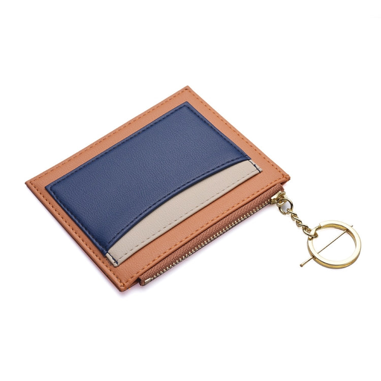 Women PU Leather Small Wallet Short Ultra-thin Color Contrast Splicing Card Holder