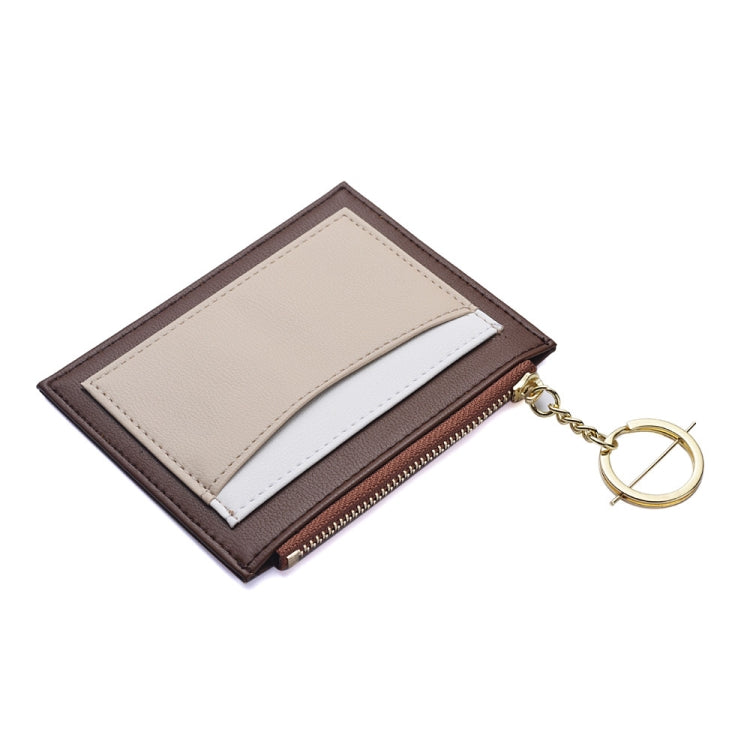 Women PU Leather Small Wallet Short Ultra-thin Color Contrast Splicing Card Holder