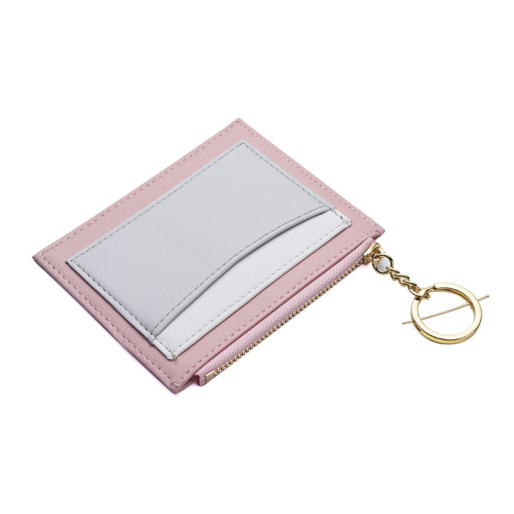 Women PU Leather Small Wallet Short Ultra-thin Color Contrast Splicing Card Holder