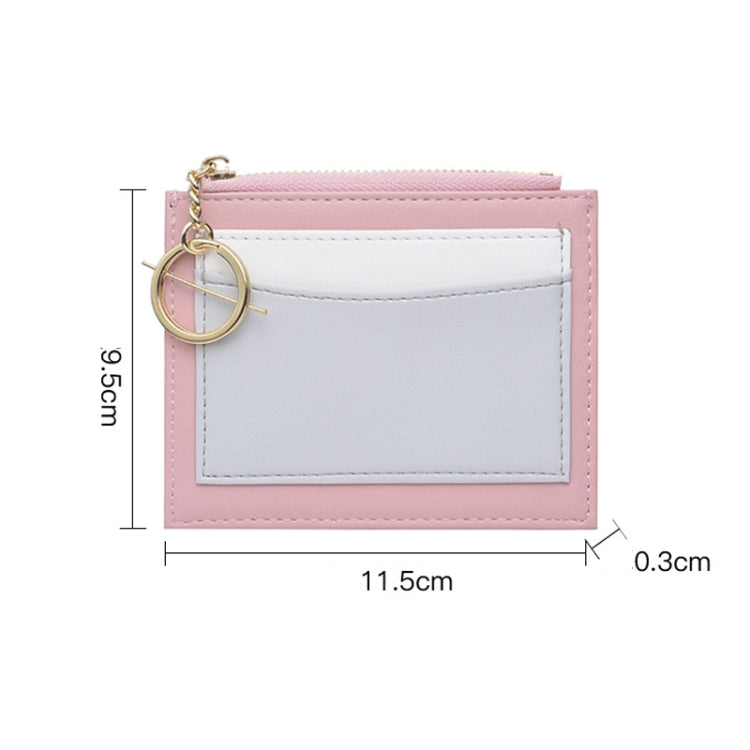 Women PU Leather Small Wallet Short Ultra-thin Color Contrast Splicing Card Holder