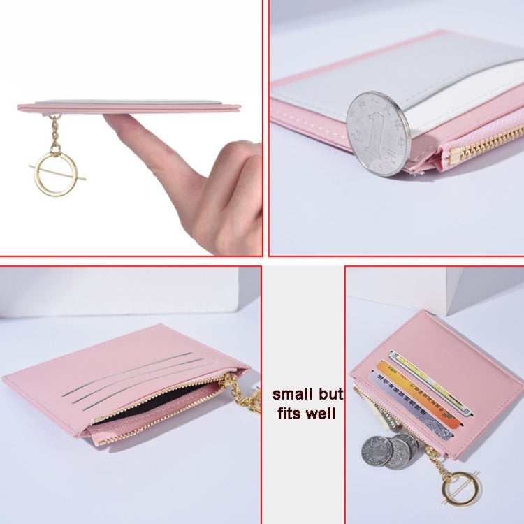 Women PU Leather Small Wallet Short Ultra-thin Color Contrast Splicing Card Holder