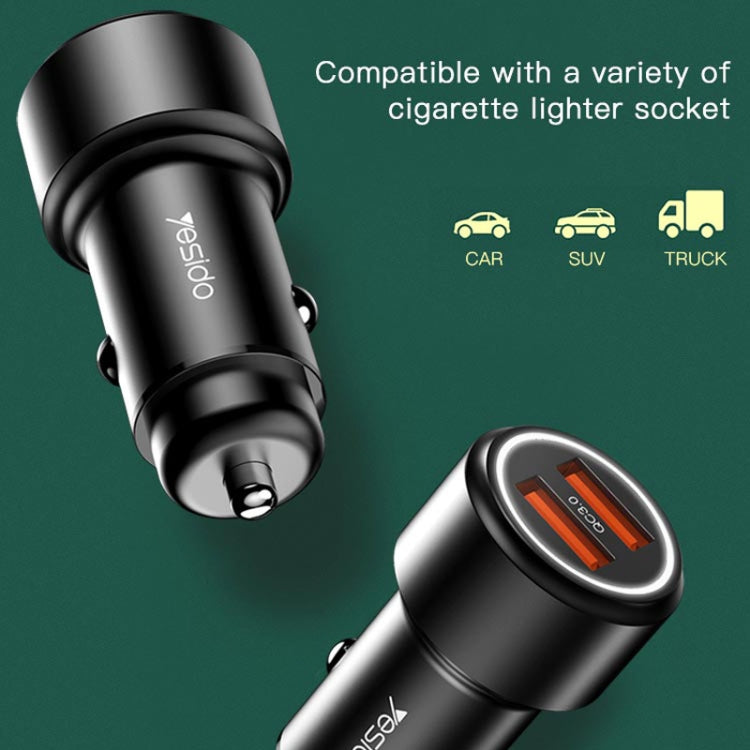 Yesido Y43 Dual USB Port Car Fast Charger Cigarette Lighter 36W Car Charger