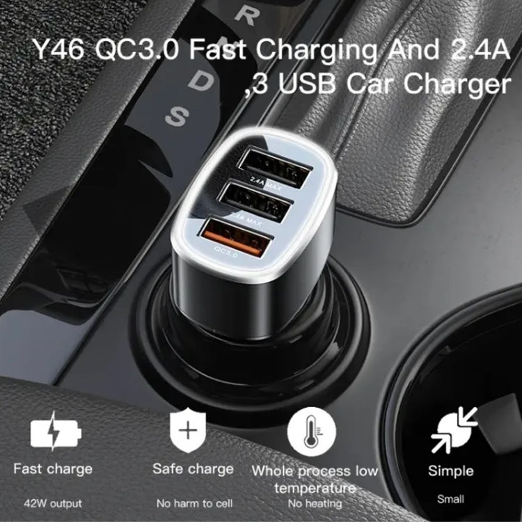 Yesido Y46 42W 3 USB Port Car Fast Charger