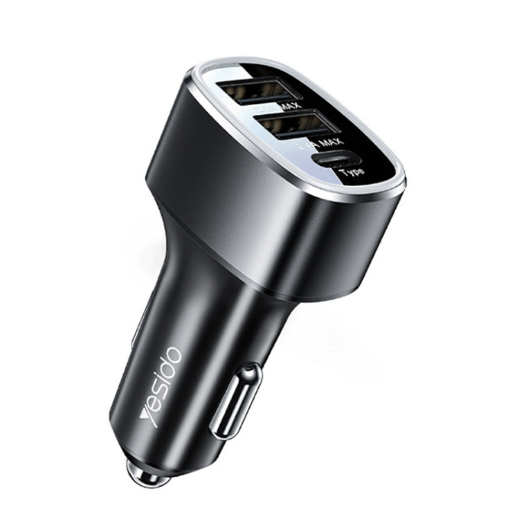 Yesido Y47 49W Double USB+Type-C/USB-C Port Car Fast Charger