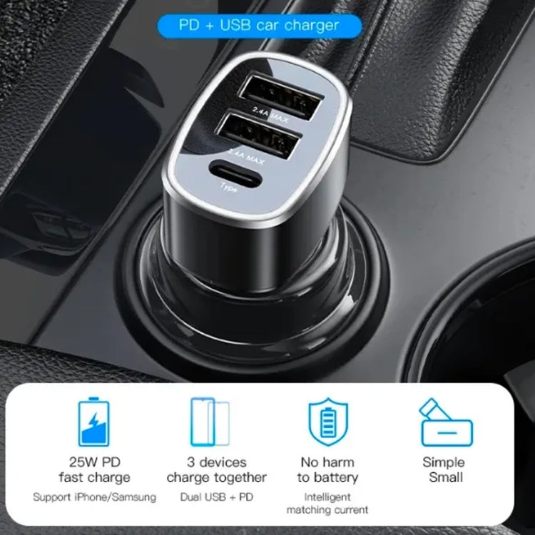 Yesido Y47 49W Double USB+Type-C/USB-C Port Car Fast Charger