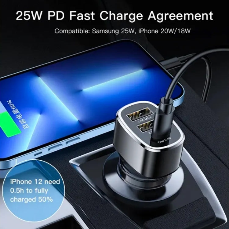 Yesido Y47 49W Double USB+Type-C/USB-C Port Car Fast Charger ÎҵÄÉ̵ê