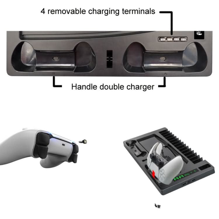 iplay for PS5 Game Console Cooling Fan Base Charging Stand with Disc Holder Reluova