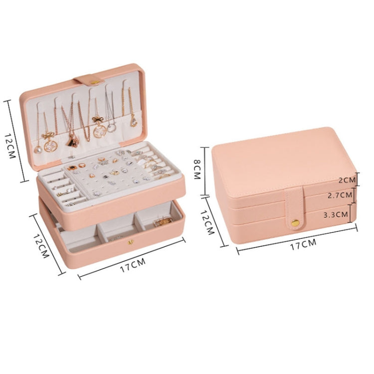 Large-capacity Three-layer PU Leather Waterproof Jewelry Storage Box Earring Necklace Storage Box My Store