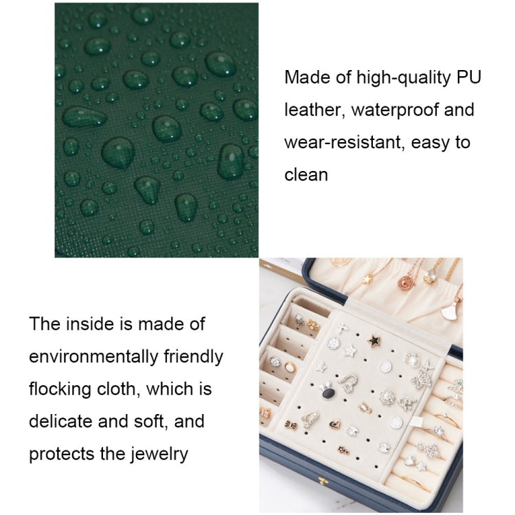 Large-capacity Three-layer PU Leather Waterproof Jewelry Storage Box Earring Necklace Storage Box My Store