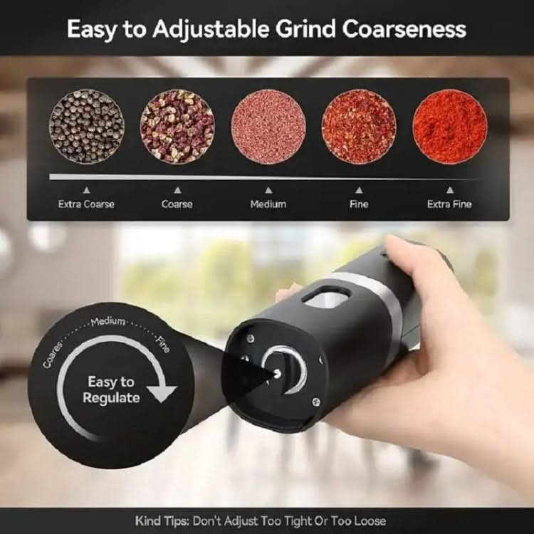 Electric Automatic Salt And Pepper Grinder Set With Charging Base Reluova