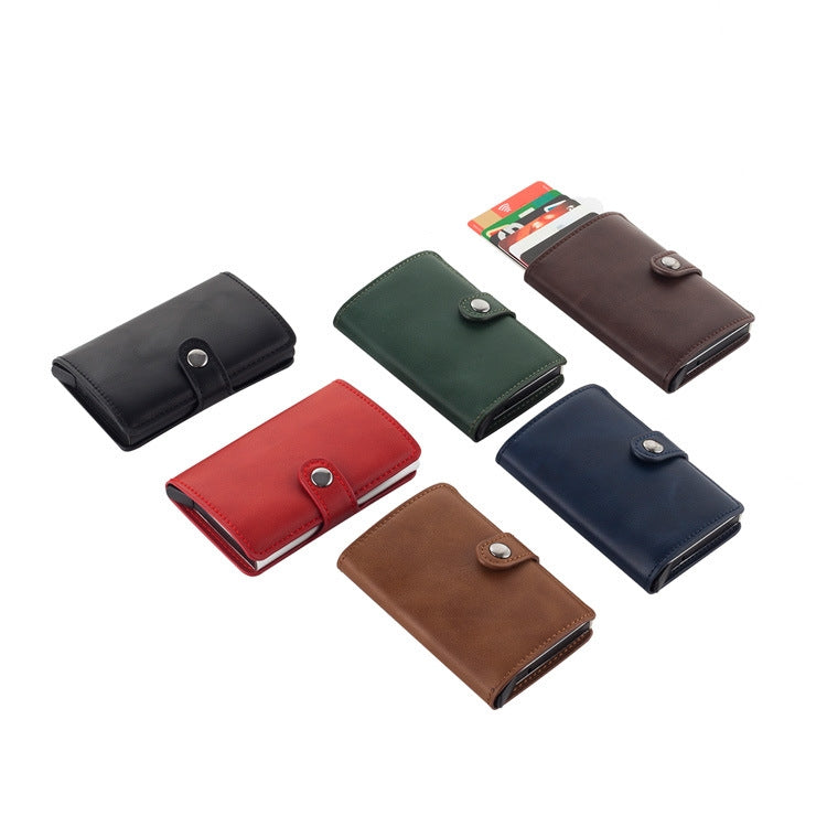 PU Leather Aluminum Alloy Credit Card Case Card Holder RFID  Multipurpose Business Card Wallet My Store