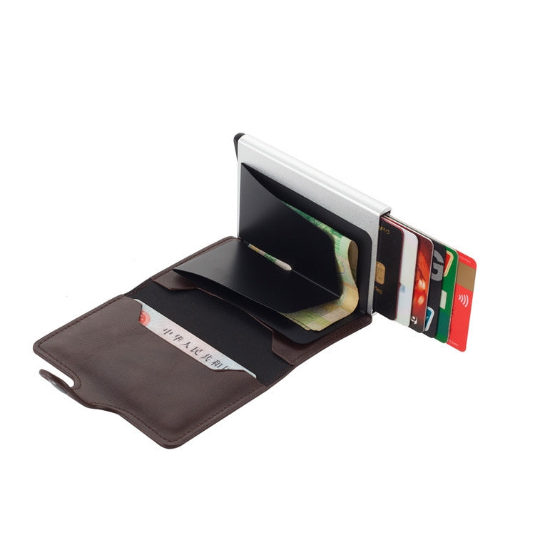 PU Leather Aluminum Alloy Credit Card Case Card Holder RFID  Multipurpose Business Card Wallet My Store