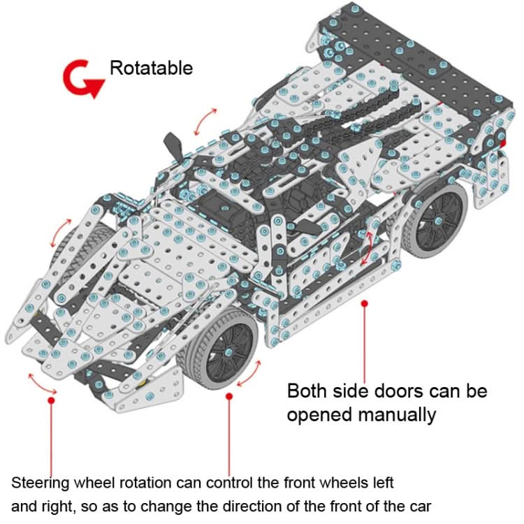 Assembly Metal Car Model Intelligence Handmade Assembly Toy Building Block Reluova