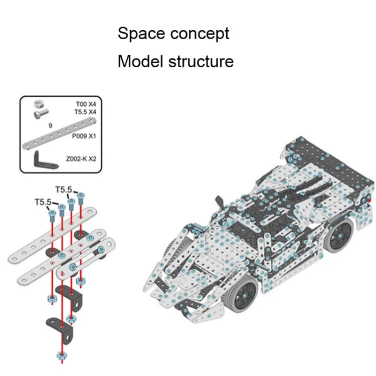 Assembly Metal Car Model Intelligence Handmade Assembly Toy Building Block Reluova