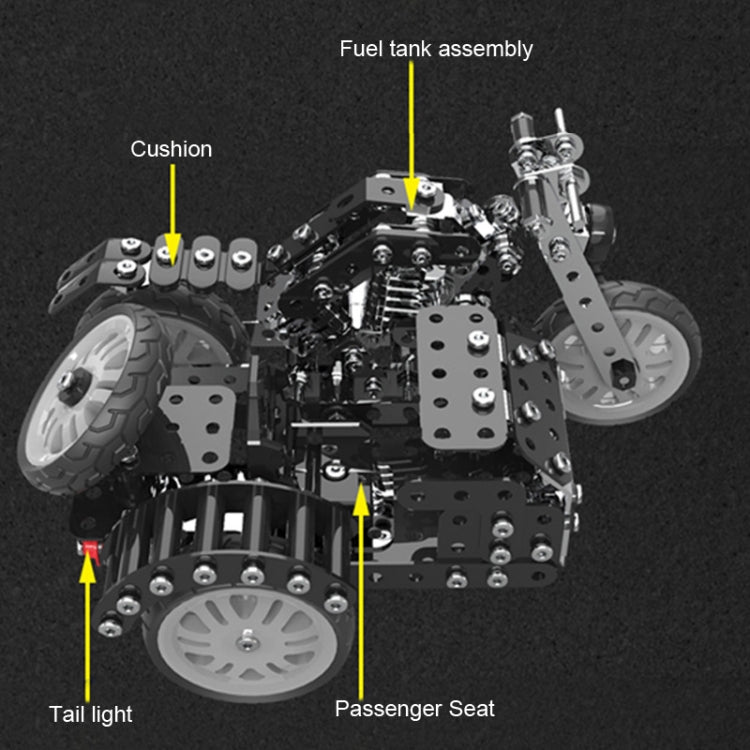 Metal Assembly Model Building Blocks Manual Assembly Retro Side Motorcycle Toy Reluova