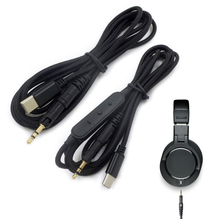 For M40X / ATH-M50X / M60X / M70X TYPE-C/USB-C Audio Headphone Cable, Style: