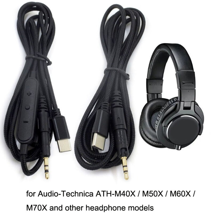 For M40X / ATH-M50X / M60X / M70X TYPE-C/USB-C Audio Headphone Cable, Style: