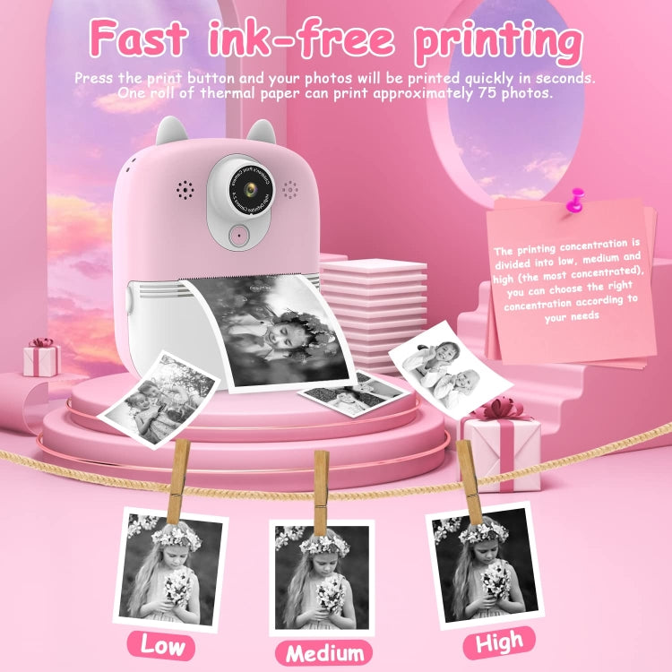 1200W Pixel  2.4 Inch Display Children Print Instant Camera