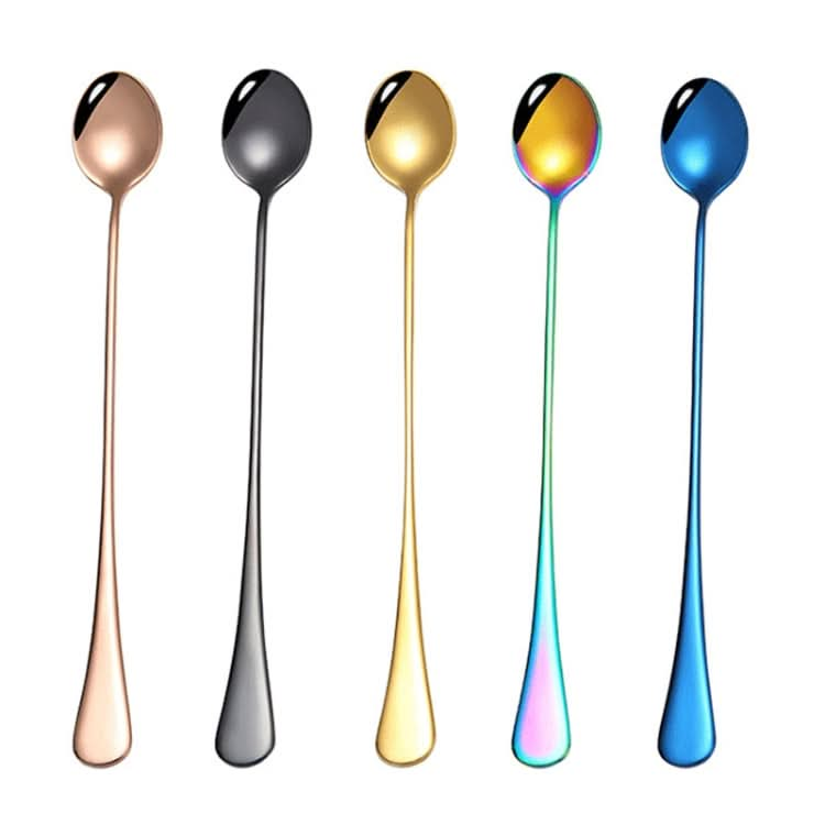 304 Stainless Steel Long Handle Thickened Pointed Spoon Coffee Ice Drink Mixing Spoon-Reluova