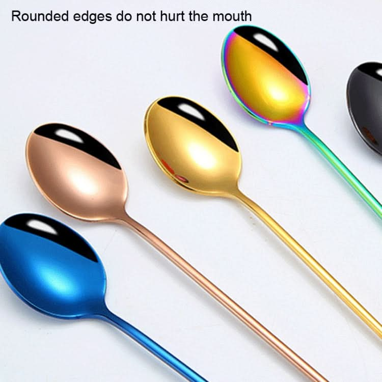 304 Stainless Steel Long Handle Thickened Pointed Spoon Coffee Ice Drink Mixing Spoon-Reluova