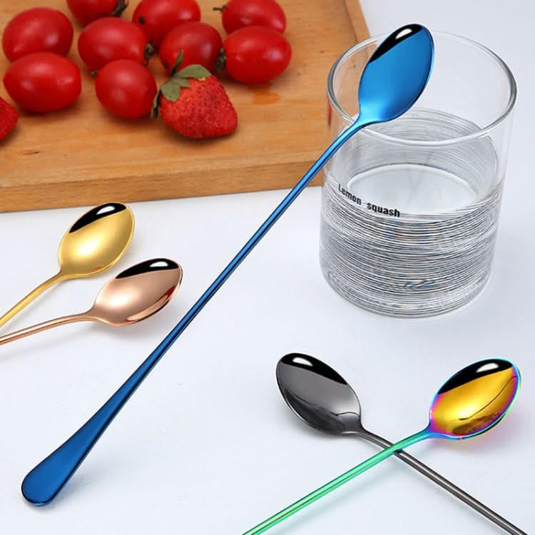 304 Stainless Steel Long Handle Thickened Pointed Spoon Coffee Ice Drink Mixing Spoon-Reluova