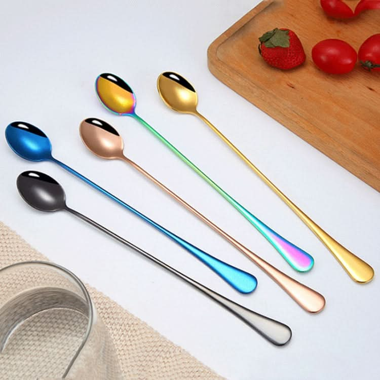 304 Stainless Steel Long Handle Thickened Pointed Spoon Coffee Ice Drink Mixing Spoon-Reluova