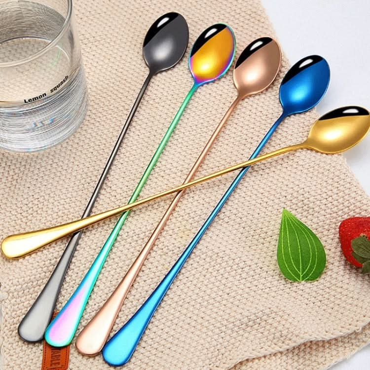 304 Stainless Steel Long Handle Thickened Pointed Spoon Coffee Ice Drink Mixing Spoon-Reluova