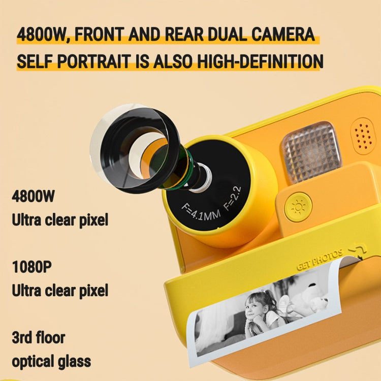 Children Instant Print Camera 4800W Pixel 2-Inch Screen Dual Lens Photography Camera