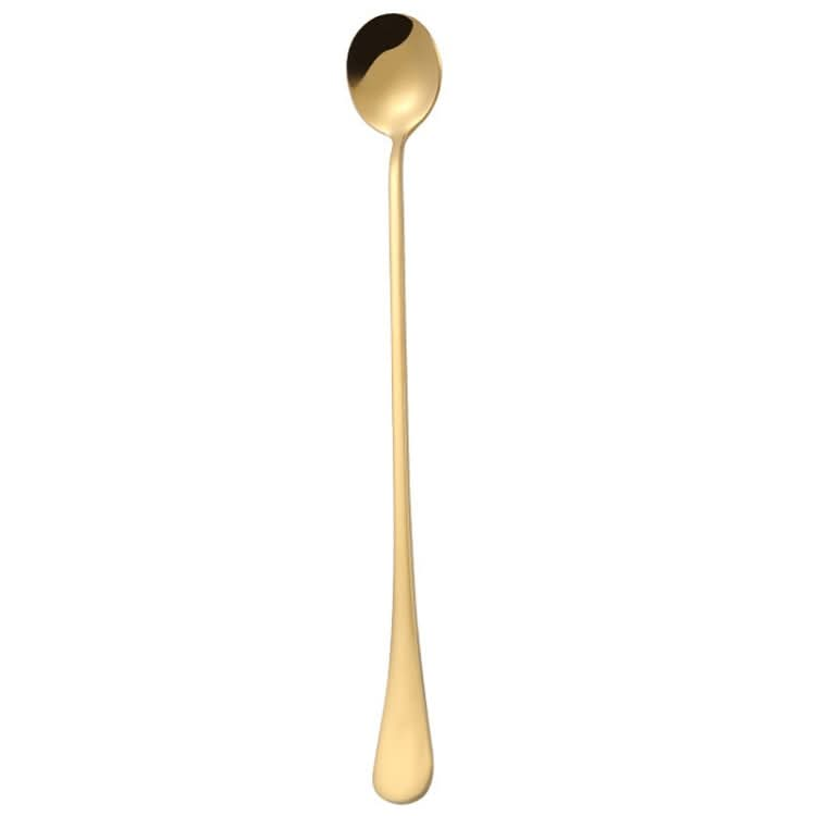 304 Stainless Steel Long Handle Thickened Round Spoon Coffee Ice Drink Mixing Spoon-Reluova