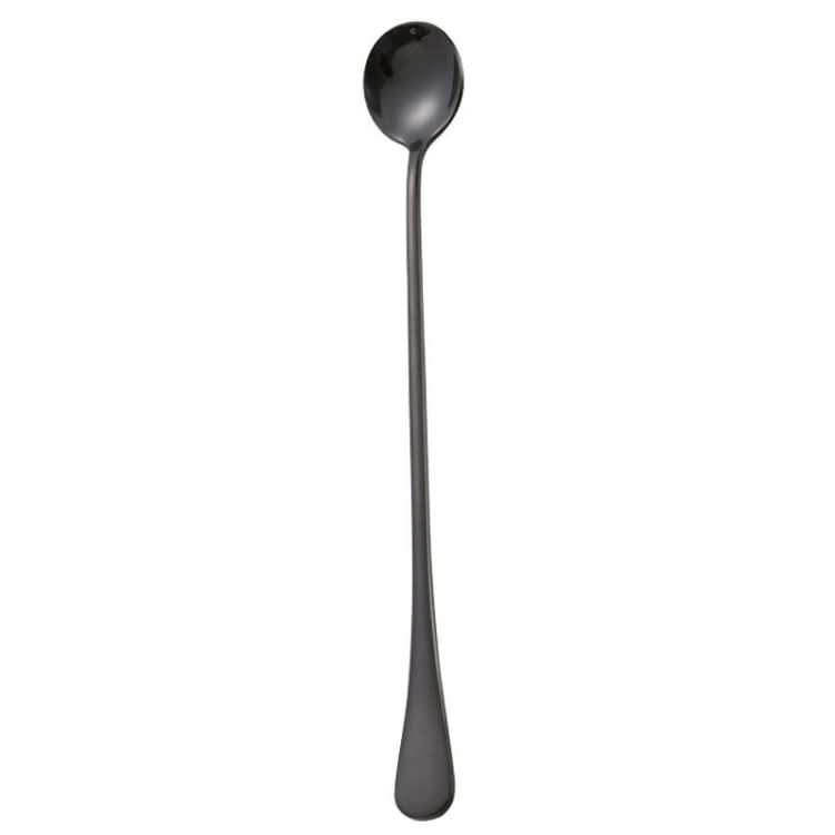 304 Stainless Steel Long Handle Thickened Round Spoon Coffee Ice Drink Mixing Spoon-Reluova