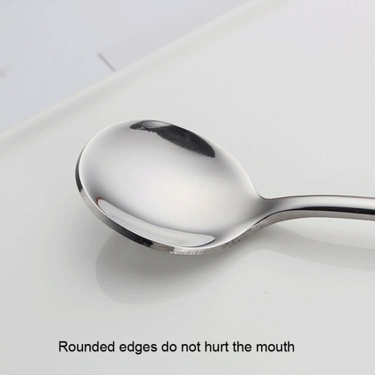 304 Stainless Steel Long Handle Thickened Round Spoon Coffee Ice Drink Mixing Spoon-Reluova