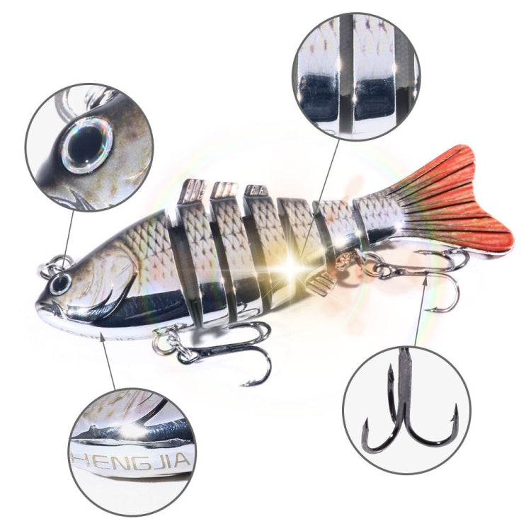 HENGJIA 10cm 24g Bionic Multi-Section Fish Bait Plastic Electroplating Fake Bait Reluova