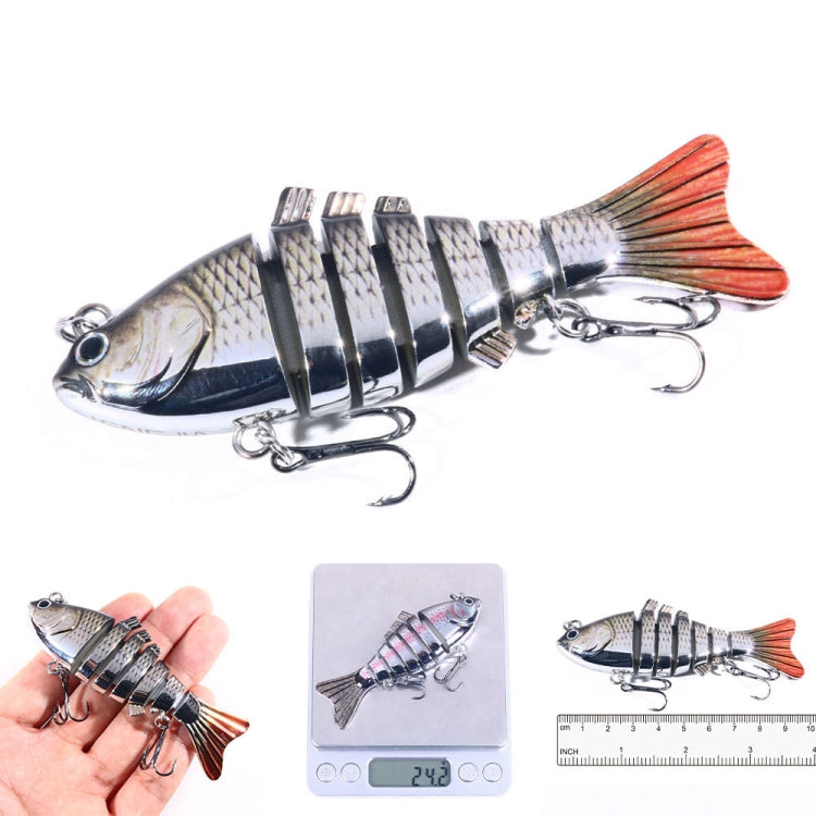 HENGJIA 10cm 24g Bionic Multi-Section Fish Bait Plastic Electroplating Fake Bait Reluova