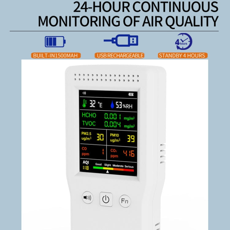 9 In 1 Air Quality Detector Handheld High Precision Formaldehyde Detector